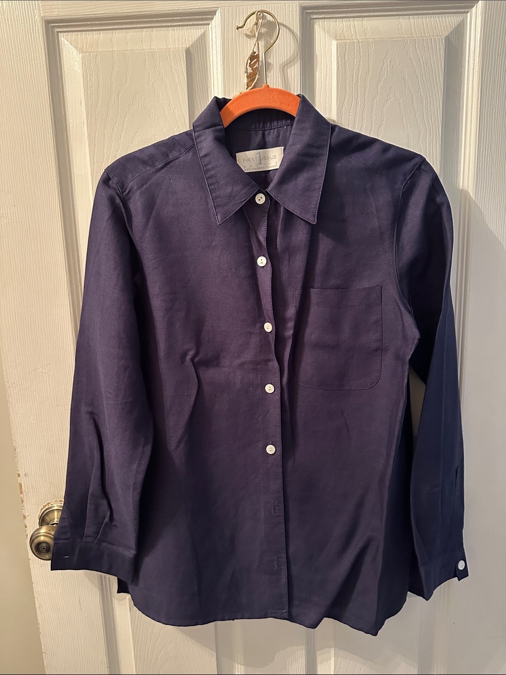 Women’s  Long-Sleeve  Purple  Button-Up Shirt